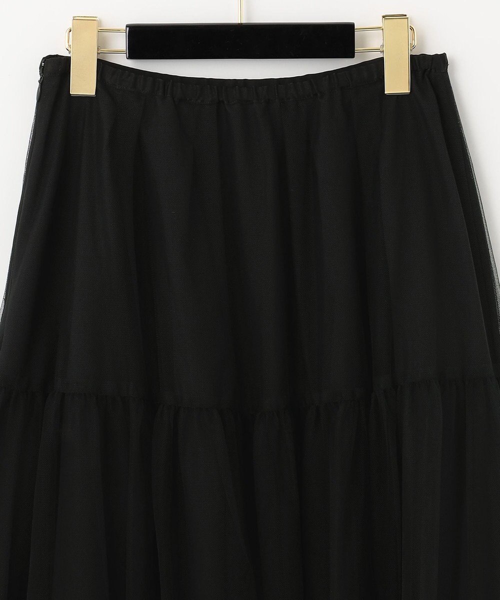 GRACE CONTINENTAL ブラックタフタオーバースカート 