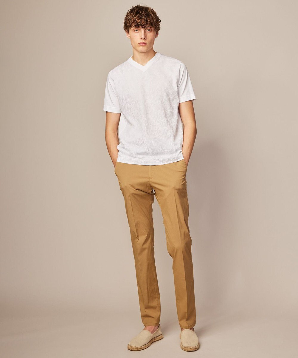 JOSEPH ABBOUD 【ウエストも伸びる/Eco撥水】オーガニックマイクロピケストレッチ パンツ 