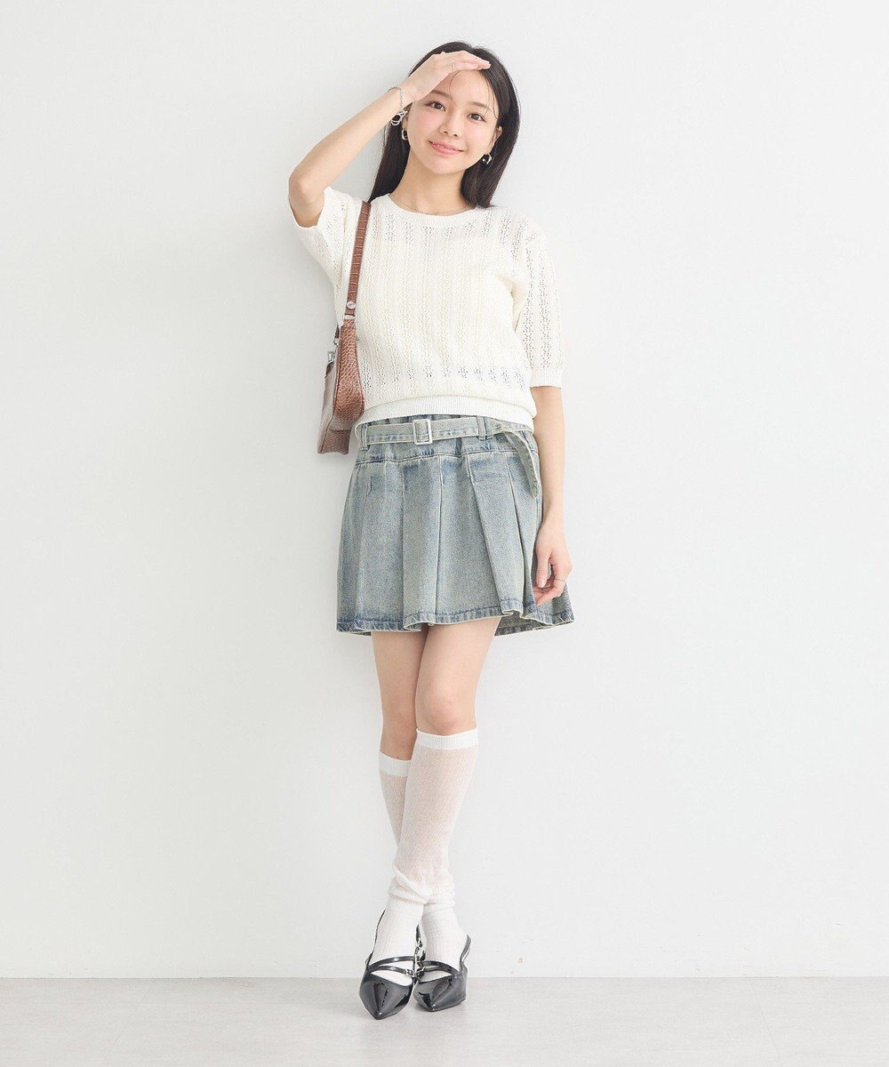 earth music&ecology 透かしニットプルオーバー 