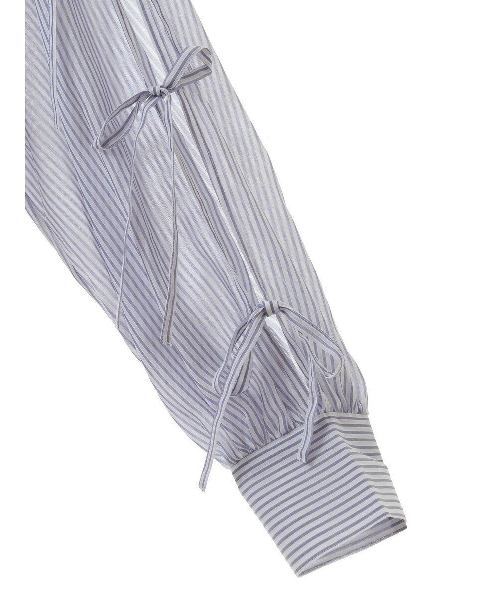 earth music&ecology 袖スリットリボンロングシャツ 