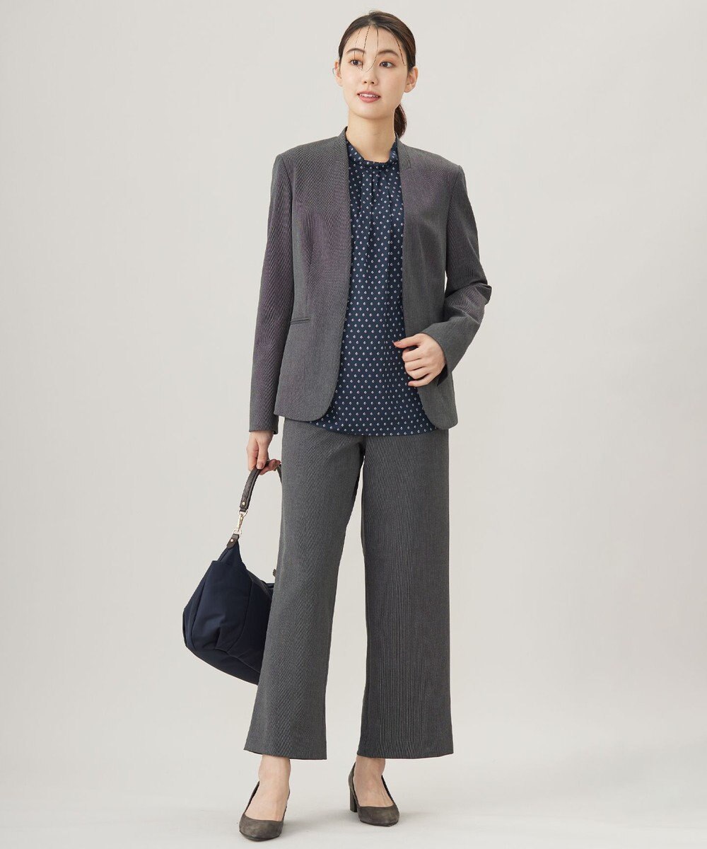 J.PRESS LADIES L 【洗える】ジオメトリックプリント ブラウス 