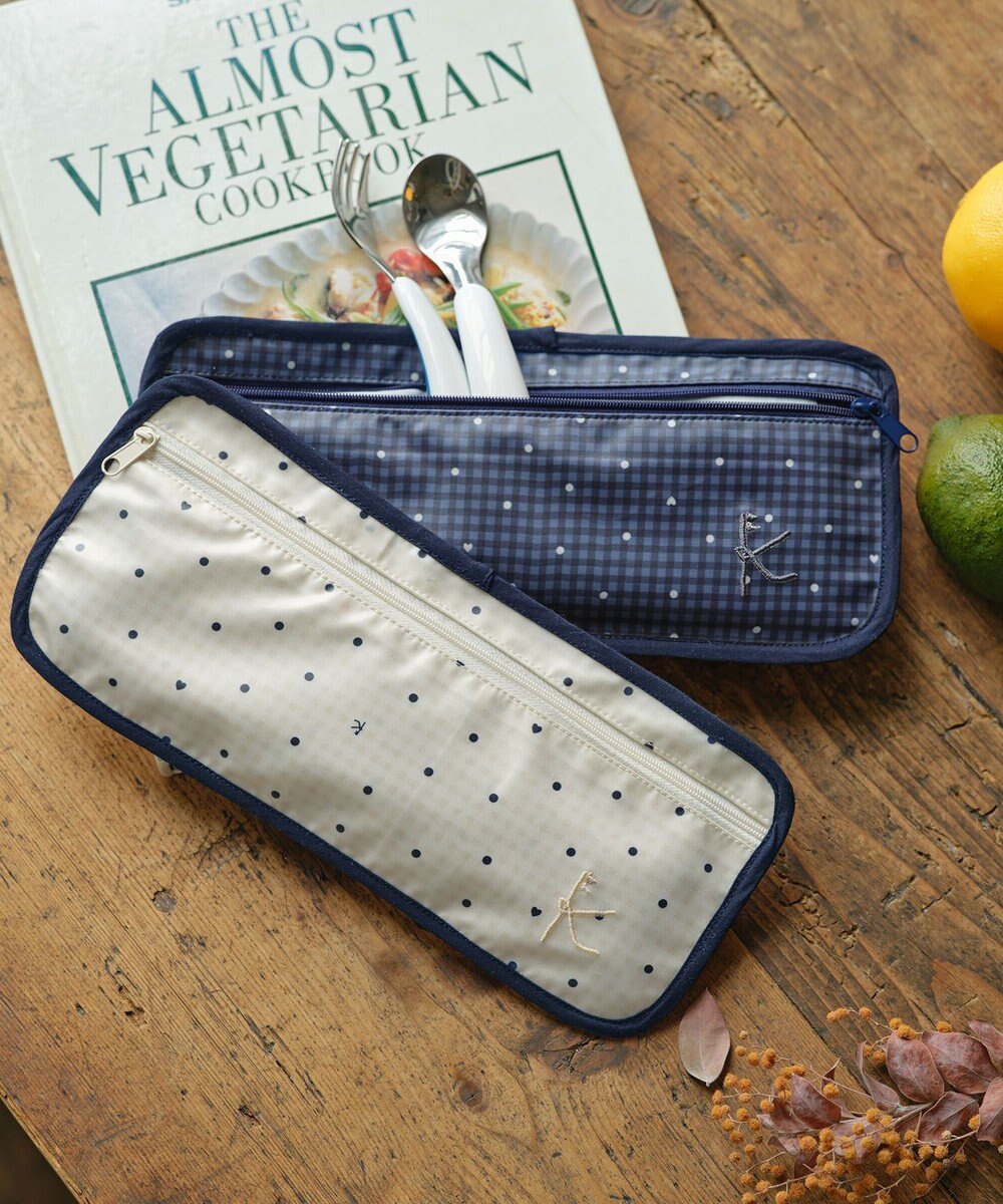 組曲 KIDS gingham K heart エプロン 