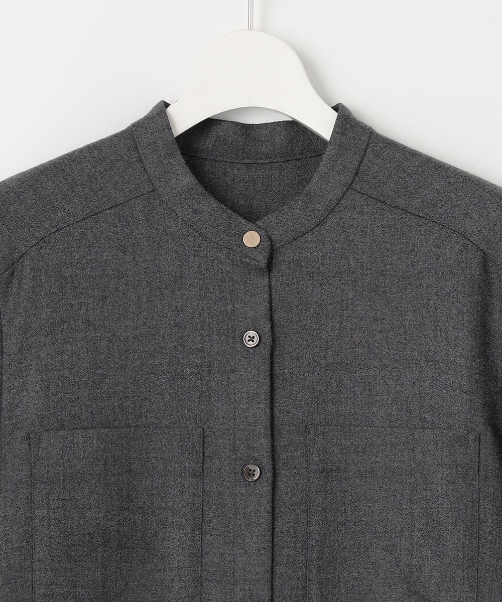 自由区 ウールジョーゼットシャツ ワンピース 