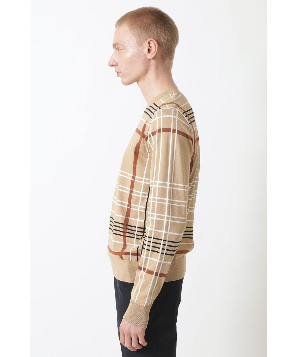 DAKS イノベーション チェック クルーネックセーター 