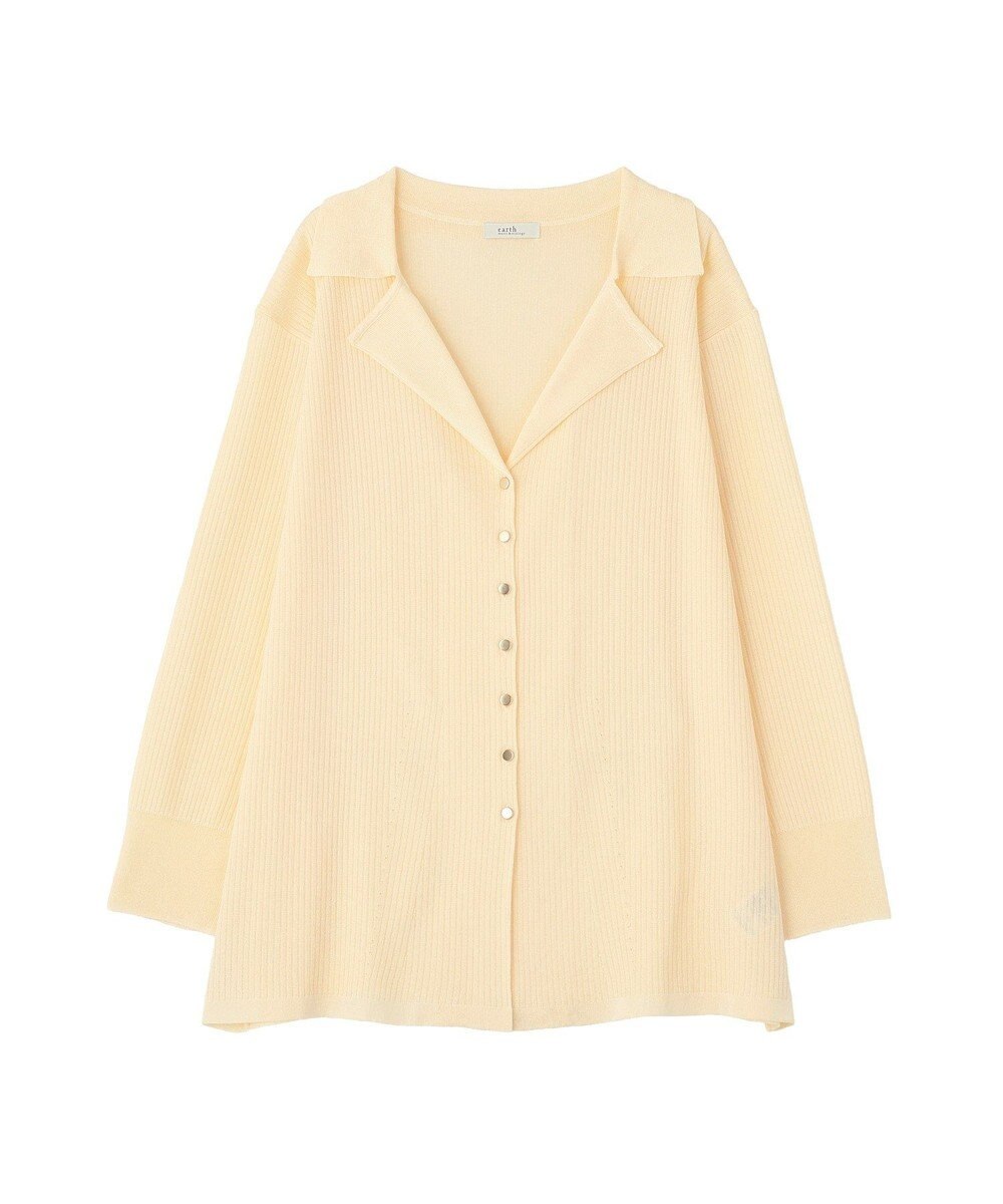 earth music&ecology テーラーカラーニットカーディガン 