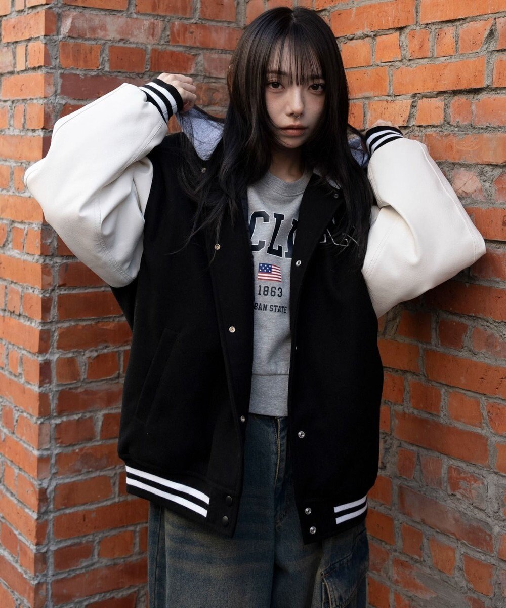 WEGO 2WAYフード付きビッグスタジャン 