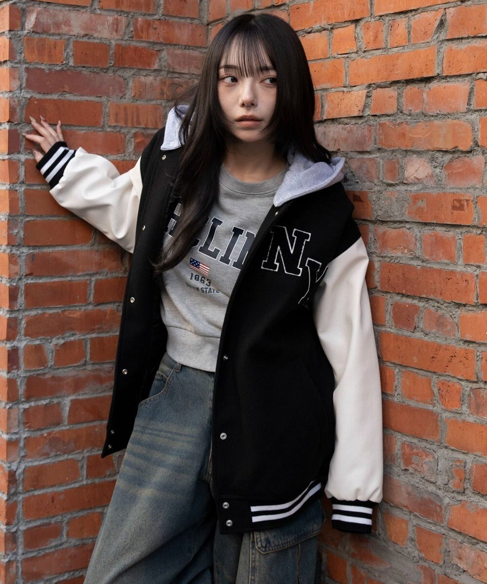 WEGO 2WAYフード付きビッグスタジャン 