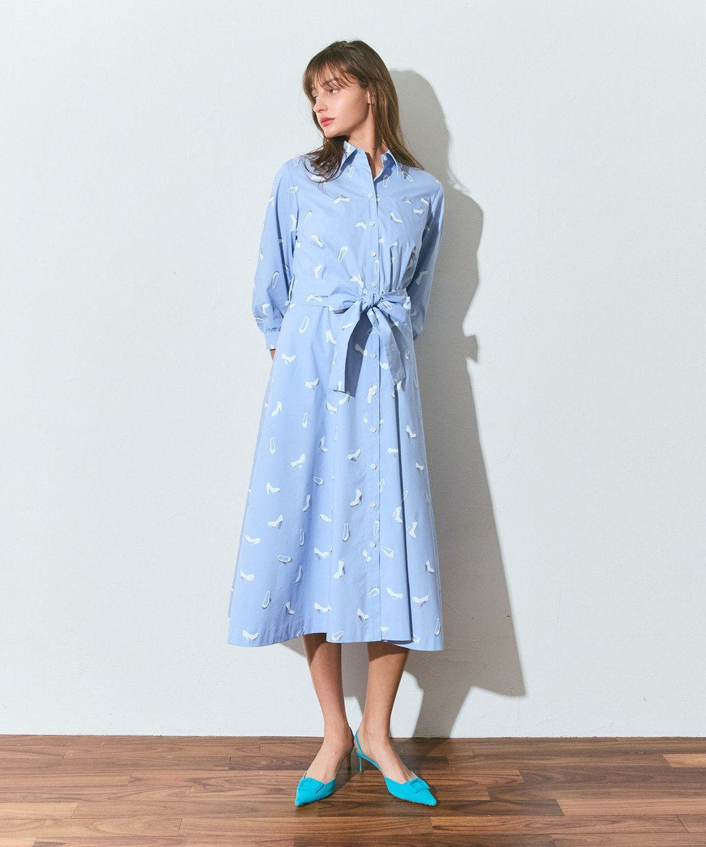 GRACE CONTINENTAL ヒールプリントシャツドレス 