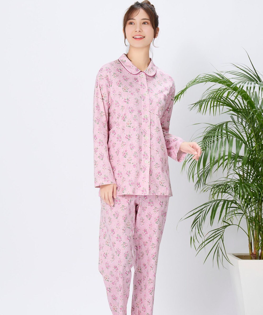 Wing パジャマ 長袖 長ズボン 綿100%(本体) スムース素材 レディース EP5072 ウイング／ワコール 