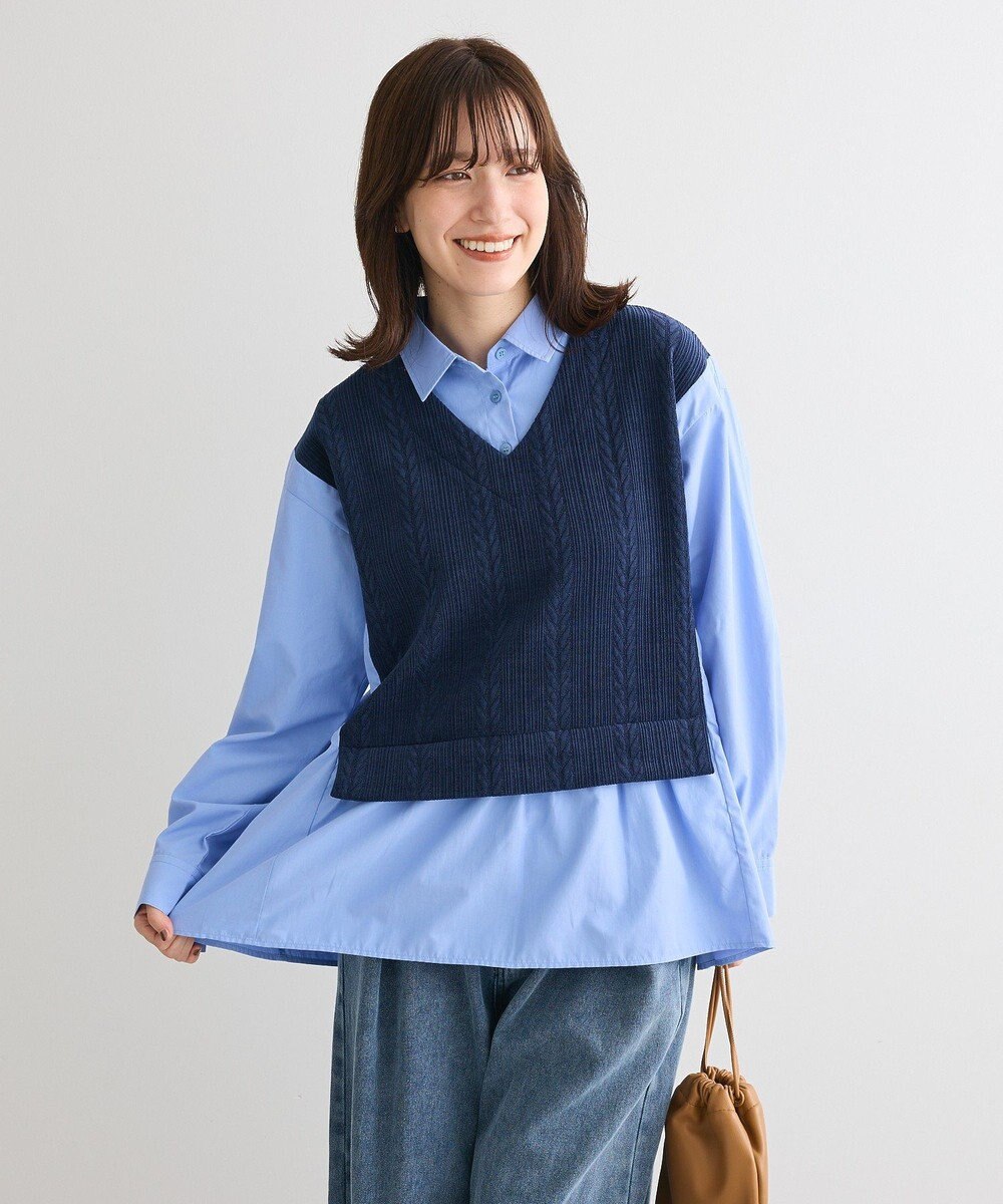 Green Parks カットモールドッキングシャツチュニック 