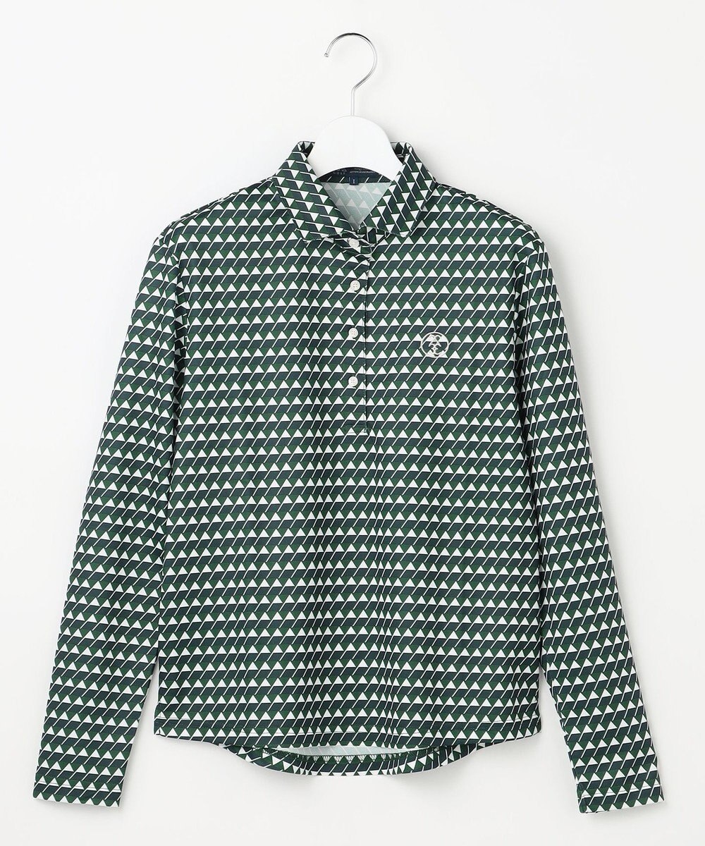 23区GOLF 【WOMEN】フラッグプリント長袖ポロシャツ 