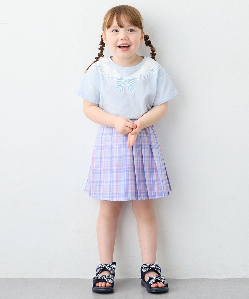 ANY KIDS チェックプリーツスカパン 