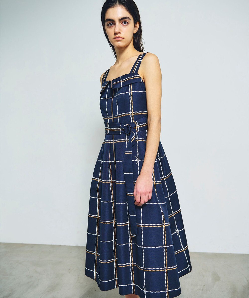 GRACE CONTINENTAL ロープチェックワンピース 