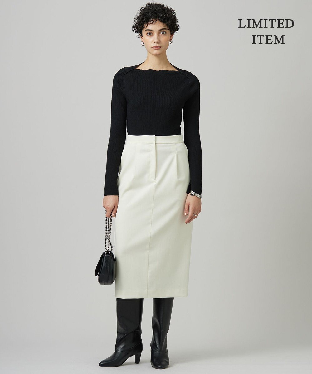 ICB 【WEB限定】 エクストラファインメリノ ボートネックプルオーバー 