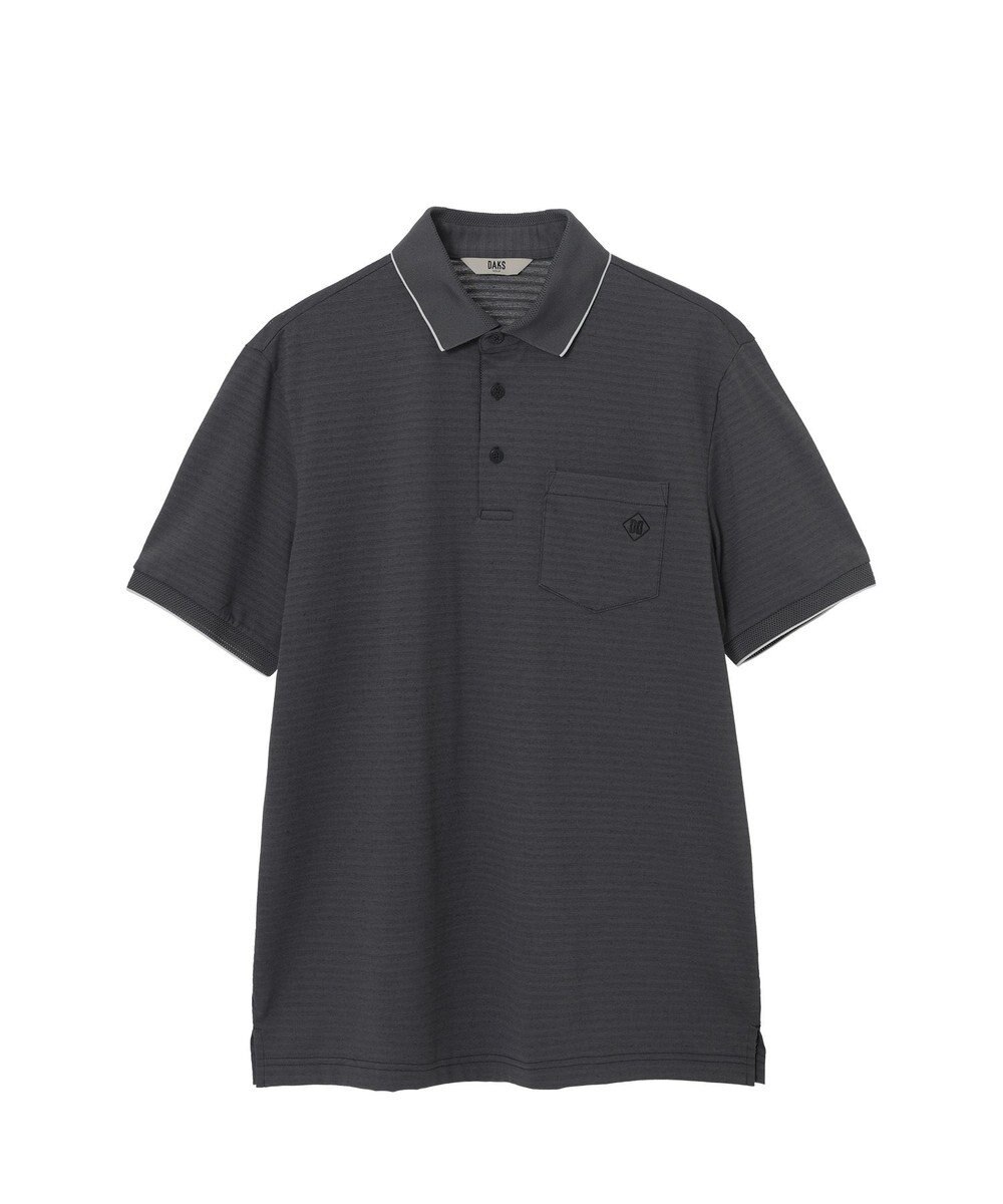 DAKS DAKS GOLF ボーダー冷感リネンミックス 半袖ポロシャツ 
