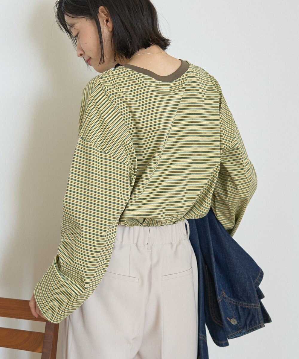 AMERICAN HOLIC カラーボーダークロップド丈プルオーバー 