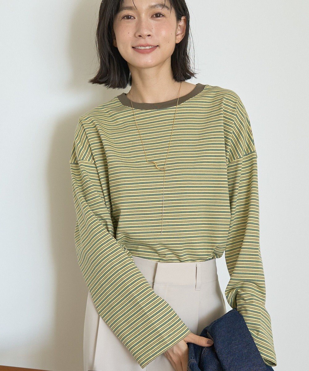 AMERICAN HOLIC カラーボーダークロップド丈プルオーバー 