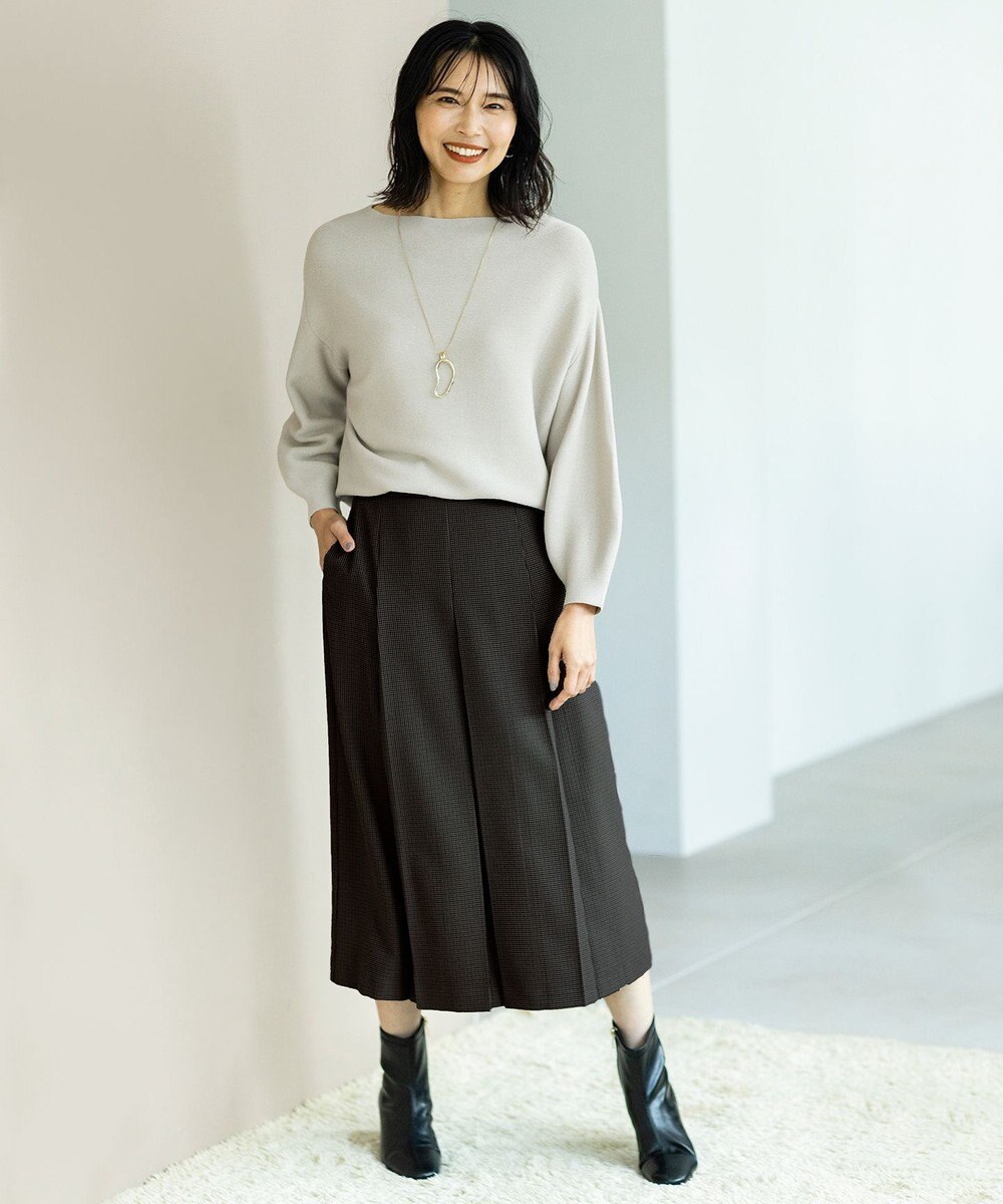 ANY 【洗濯機可】パフスリーブガーターニット 