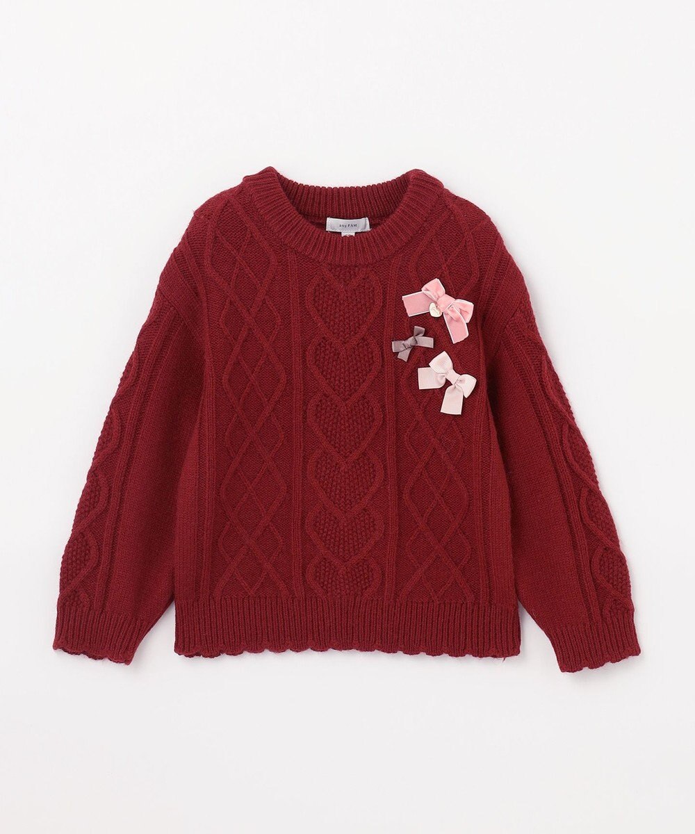 ANY KIDS リボン ケーブル ニット 