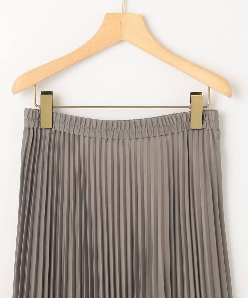 組曲 レザーライクサテン プリーツスカート 