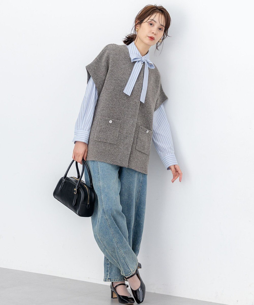 組曲 【WEB限定】プレーティングニットアウタージレ 