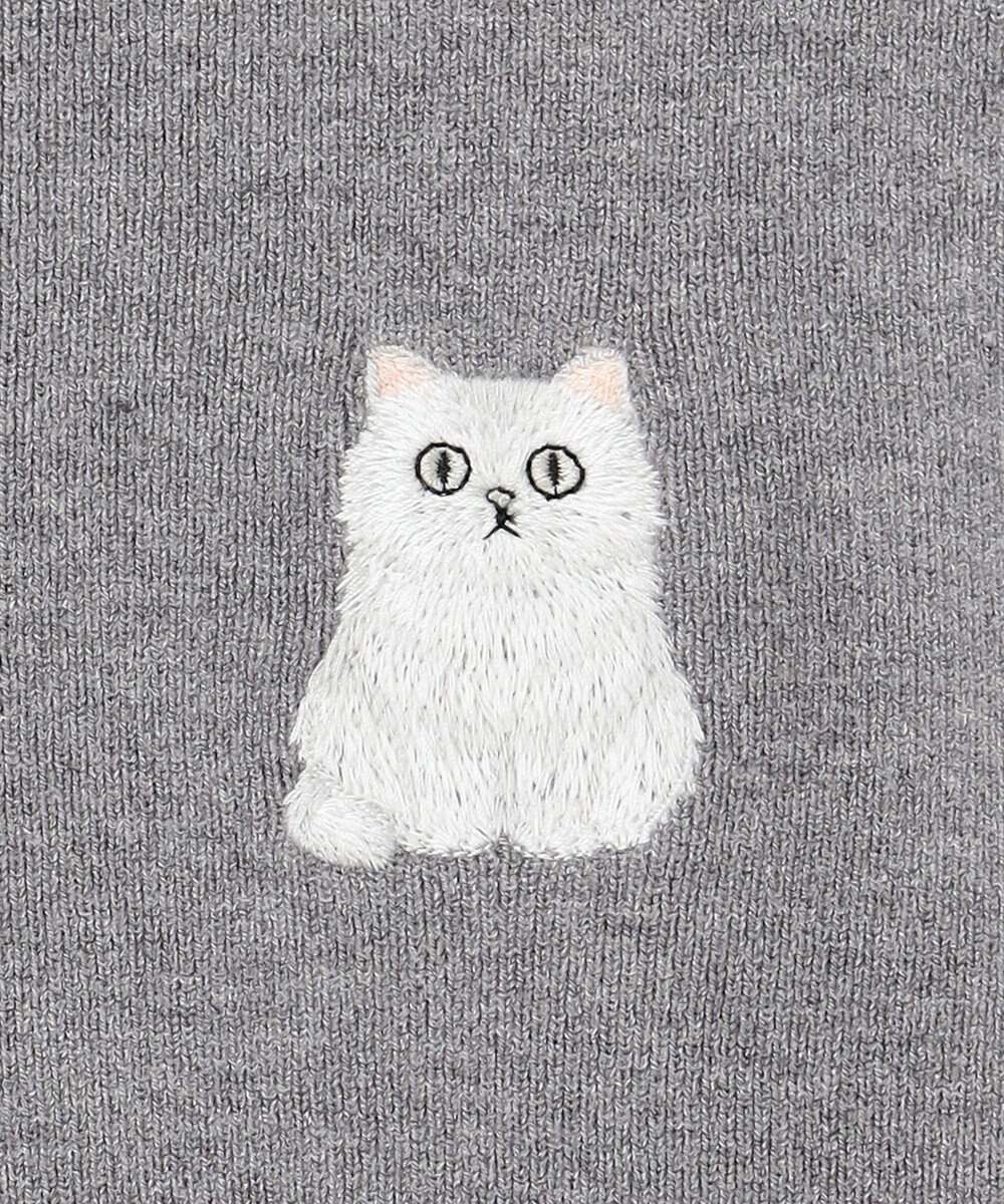 Feroux 【猫カフェMOCHAコラボ】しらたまくん刺繍 ニット 