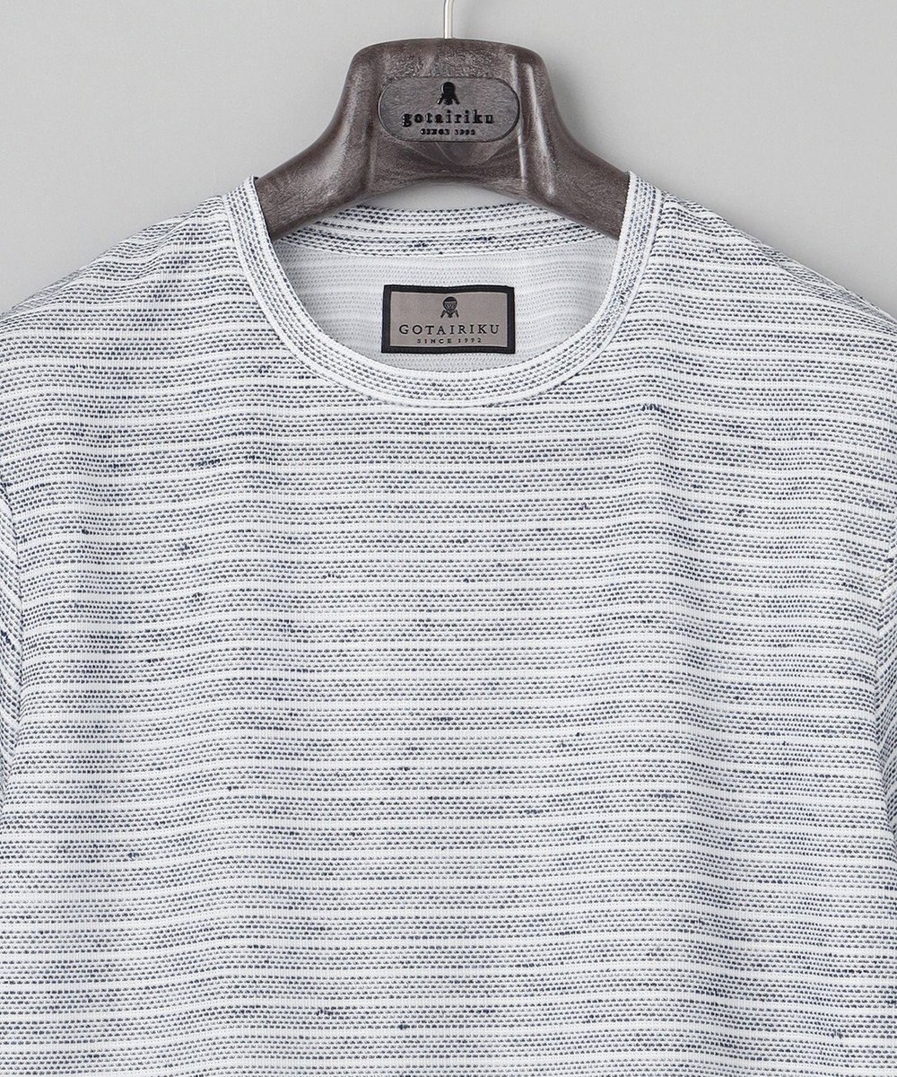 GOTAIRIKU NEW【麻混の清涼感】ノルマンディーリネン ボーダーTシャツ 