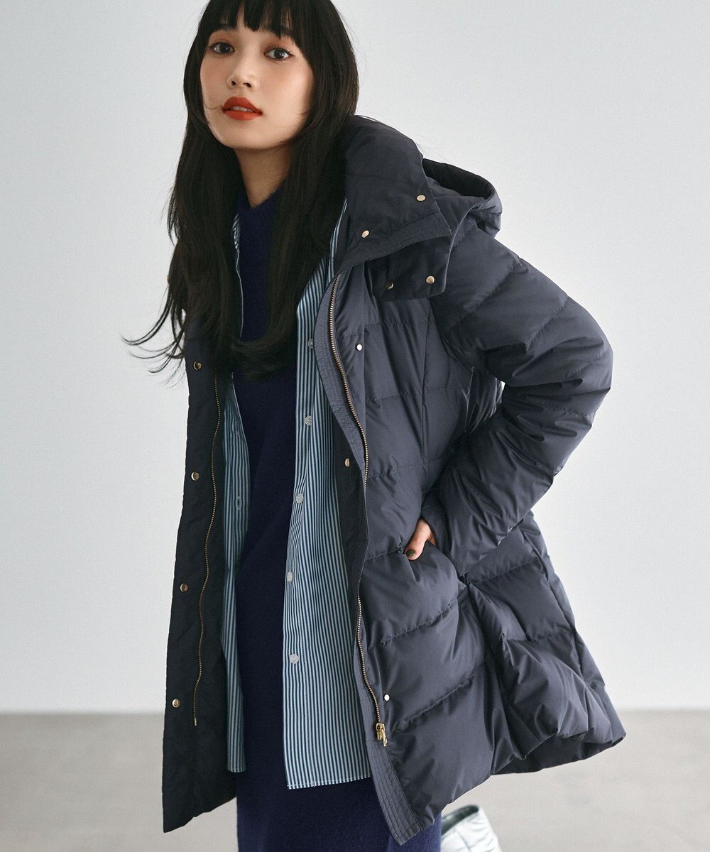 ANY 【洗濯機可/フード取り外し可能/撥水】楽映えリッチロング丈ダウン 