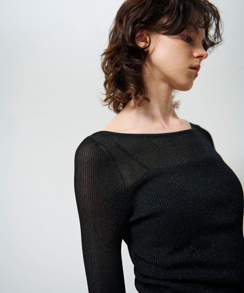 GRACE CONTINENTAL ラメシアーリブニットトップ 