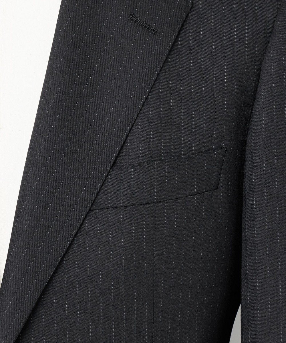 GOTAIRIKU 横に伸びる【TasmaniaWool/タマニアウール】ストレッチ スーツ（ブラックストライプ） 