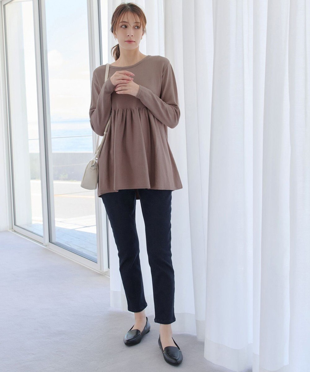 Tiaclasse 【裏起毛・洗える】マシュマロタッチデニムパンツ 