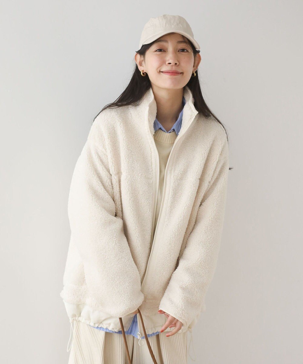 Green Parks 異素材コンビスタンドボアブルゾン 