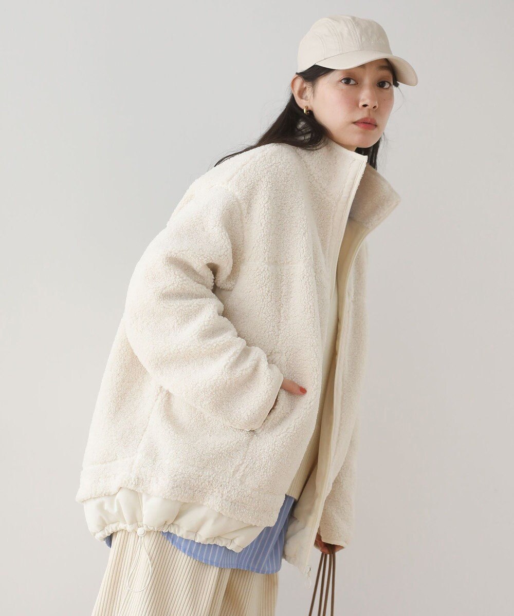 Green Parks 異素材コンビスタンドボアブルゾン 