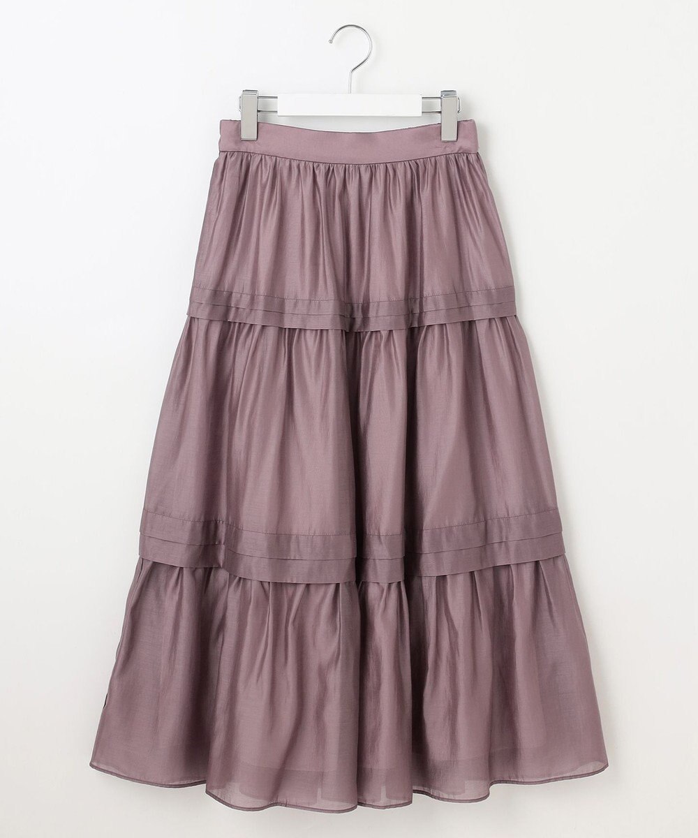 Feroux 【洗える】タックデザインティアードスカート 