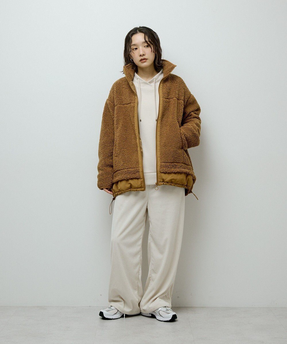 Green Parks 異素材コンビスタンドボアブルゾン 