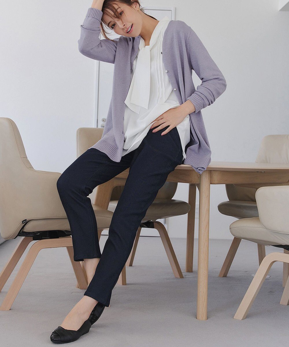 Tiaclasse 【裏起毛・洗える】マシュマロタッチデニムパンツ 