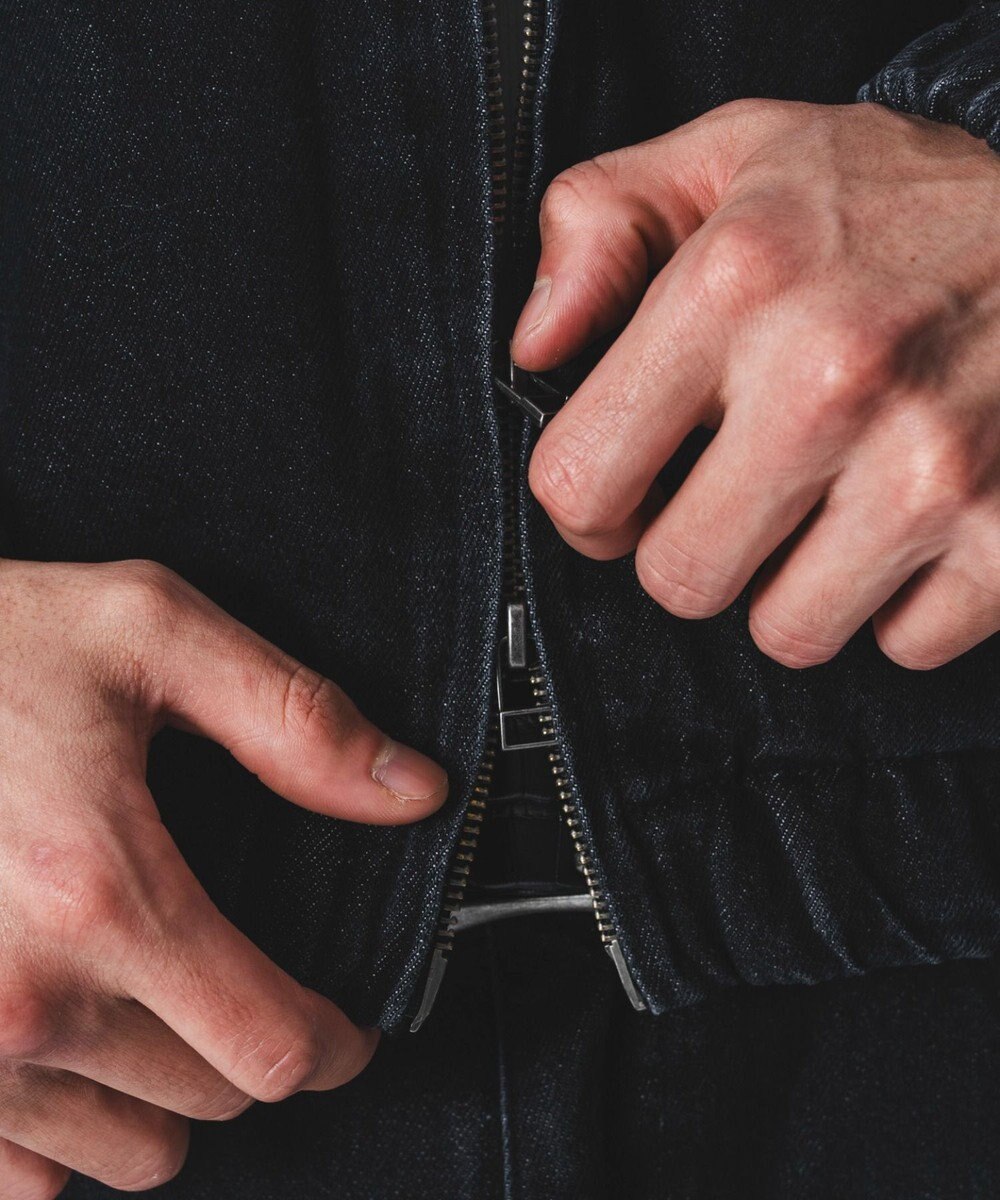 WEGO 【ユニセックス着用ITEM】ファーフードスラッシュデニムブルゾン 