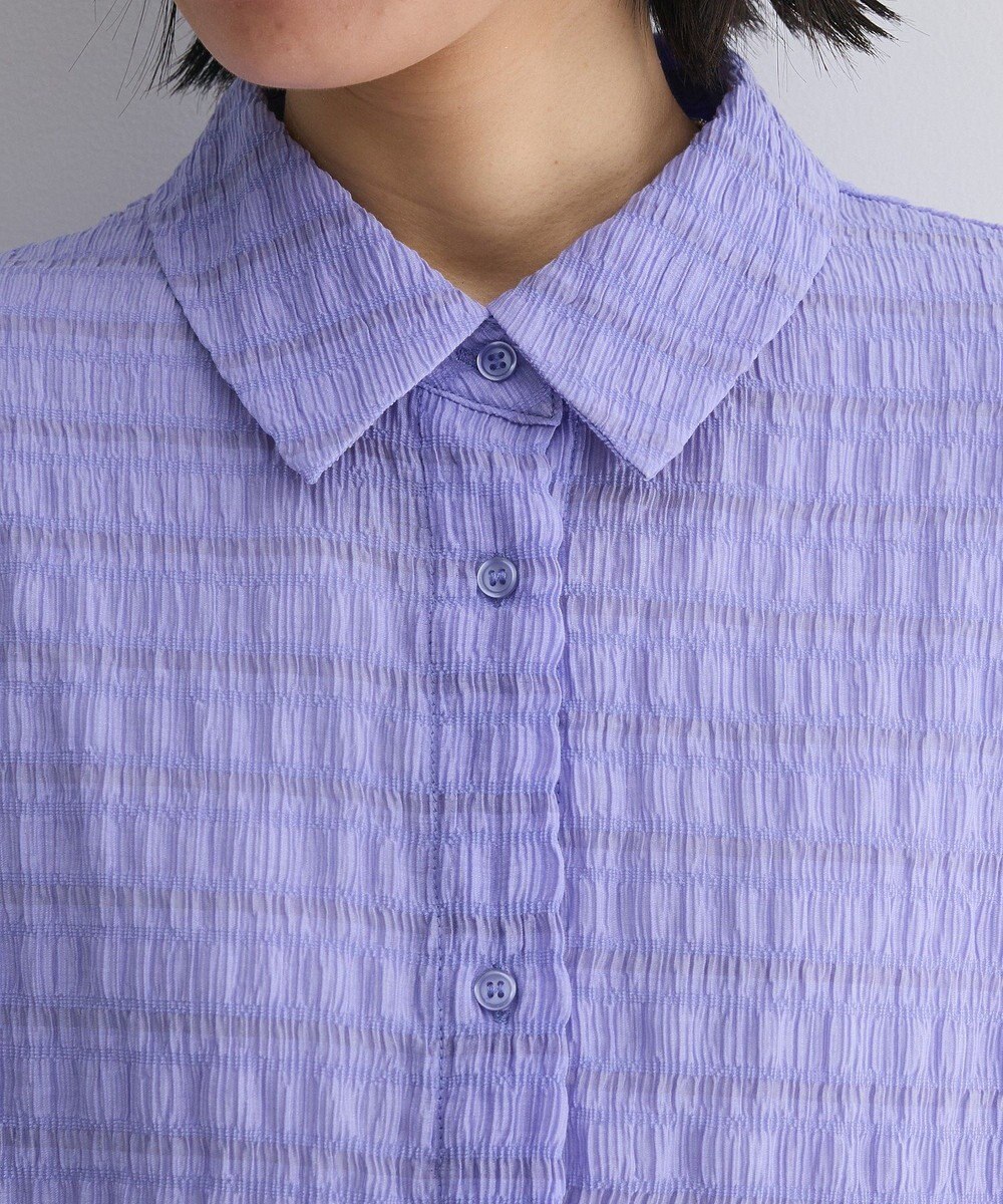 Green Parks シアーシャーリングフレンチスリーブシャツ 