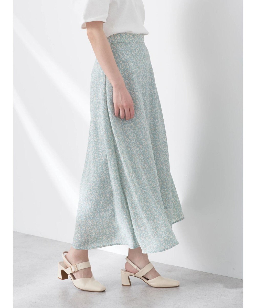 earth music&ecology フラワープリントフレアスカート 