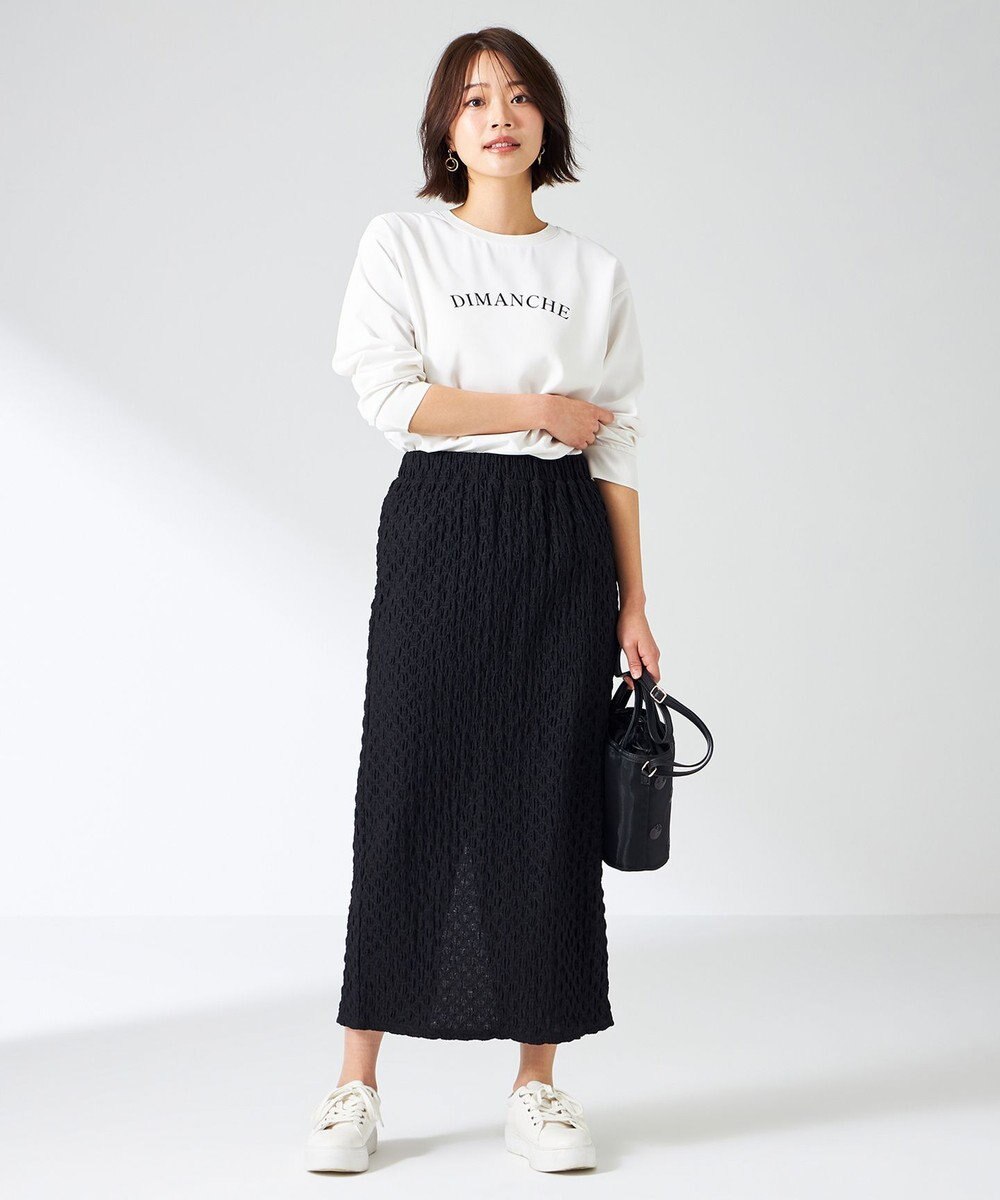 ANY SIS 【洗える】カットジャカードナロー スカート 