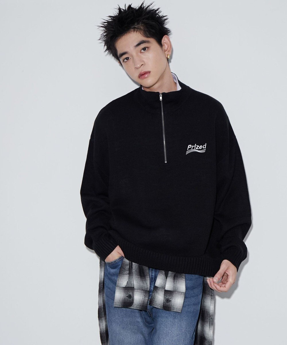 WEGO 【ユニセックス着用ITEM】ワンポイントハーフジッププルオーバー 