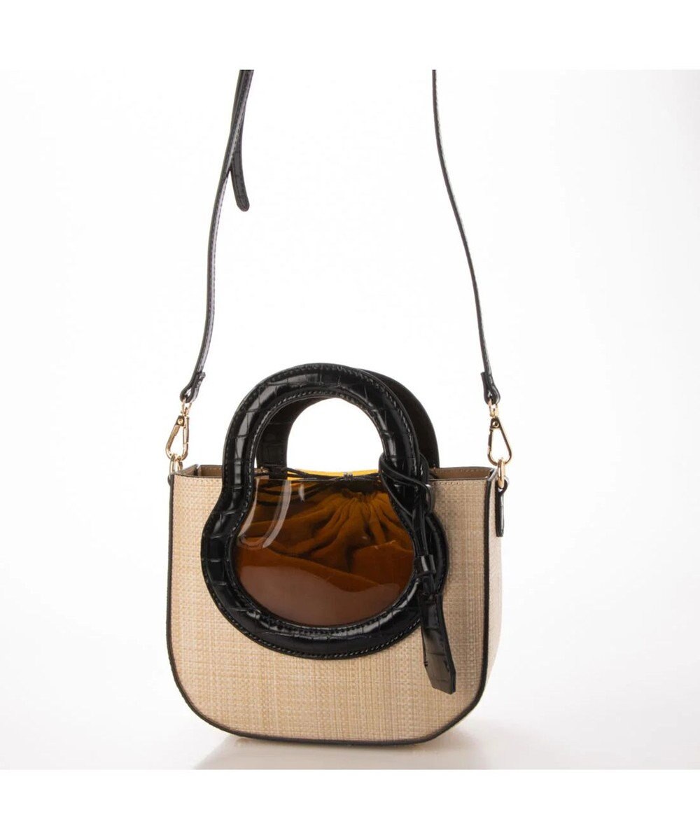 UNBILLION cachecache ポリプロピレンヒート×ビニール丸型2wayトートバッグ 