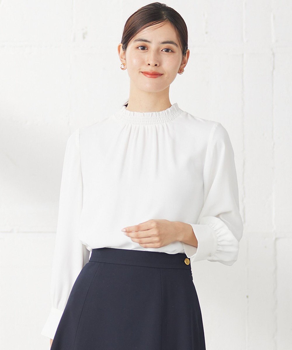 ANY SIS 【美人百花10月号掲載】ハイネックシャーリング ブラウス 