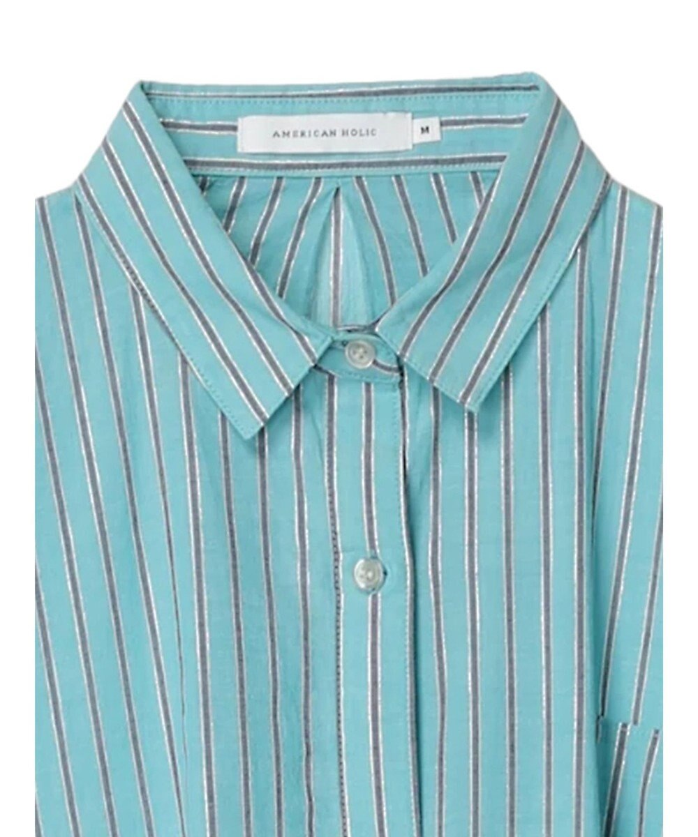 AMERICAN HOLIC 丈違いラメストライプワンピース 