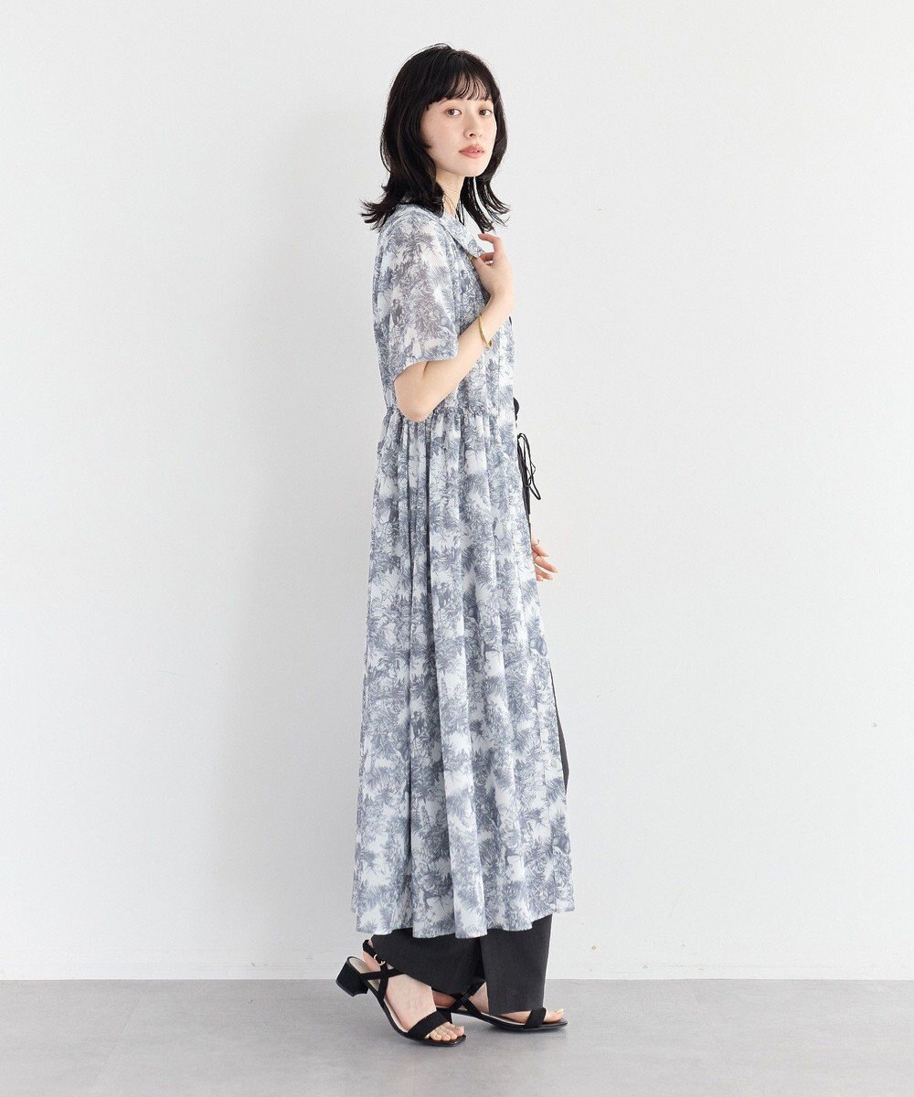 YECCA VECCA サファリ柄フレアシャツワンピース 