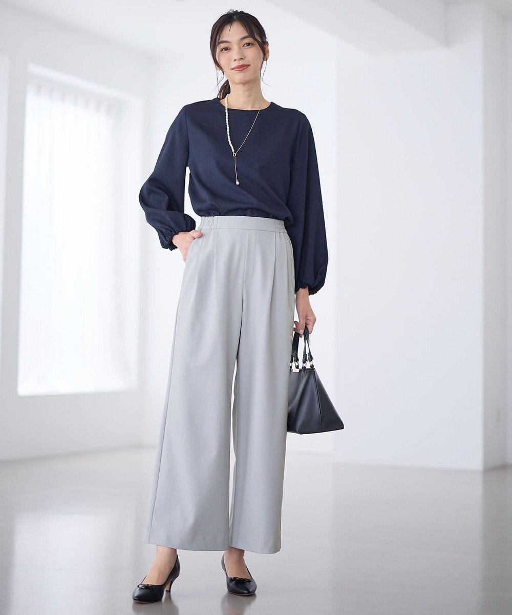 ANY イージーケアライトストレッチワイドパンツ 