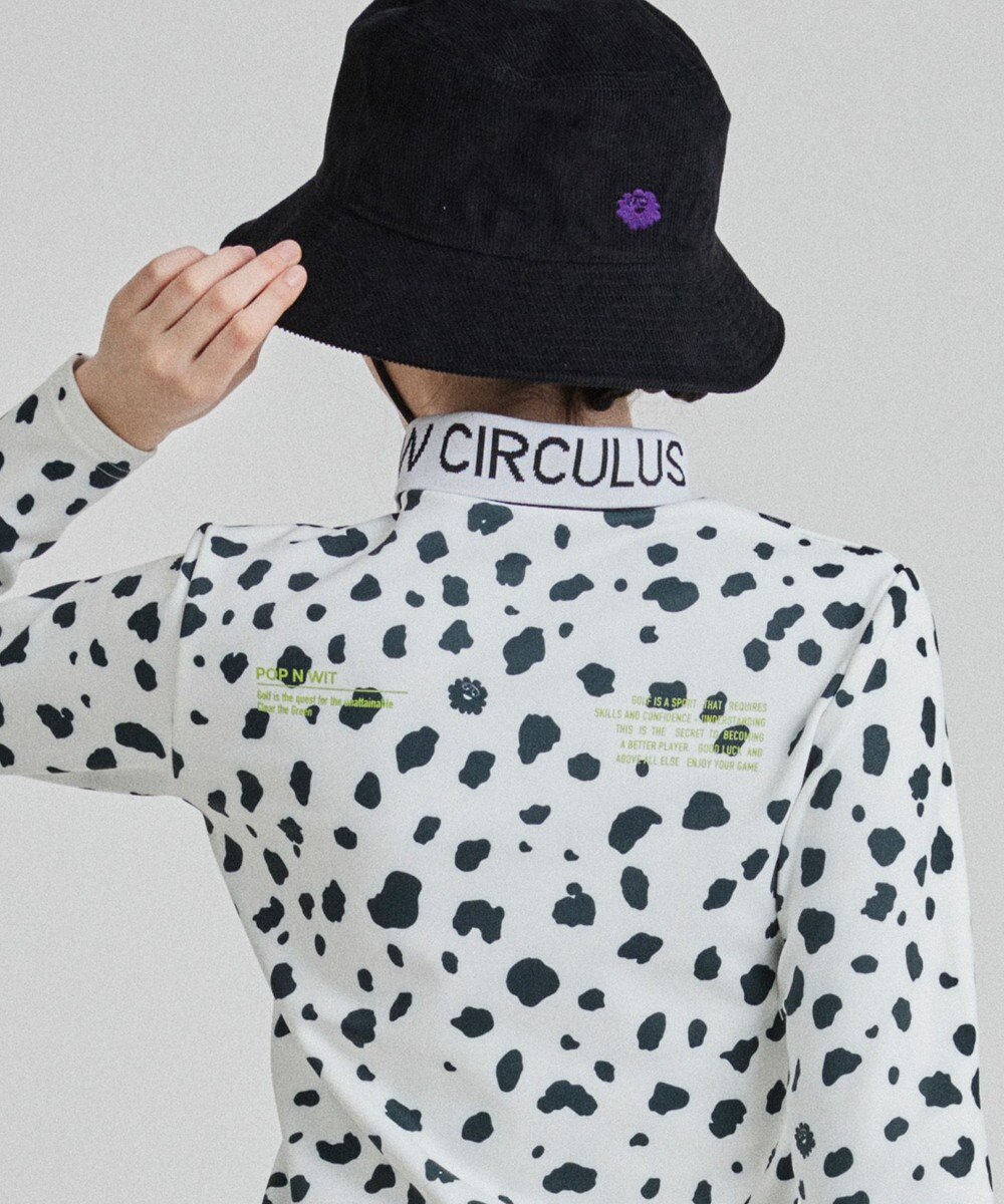 PW CIRCULUS 【WOMEN】スノーレオパード裏フリースモックネックT 