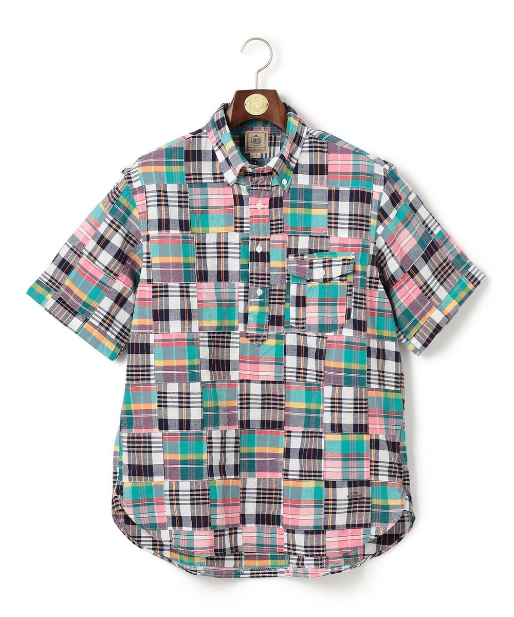 J.PRESS MEN パッチワーク プルオーバーシャツ 