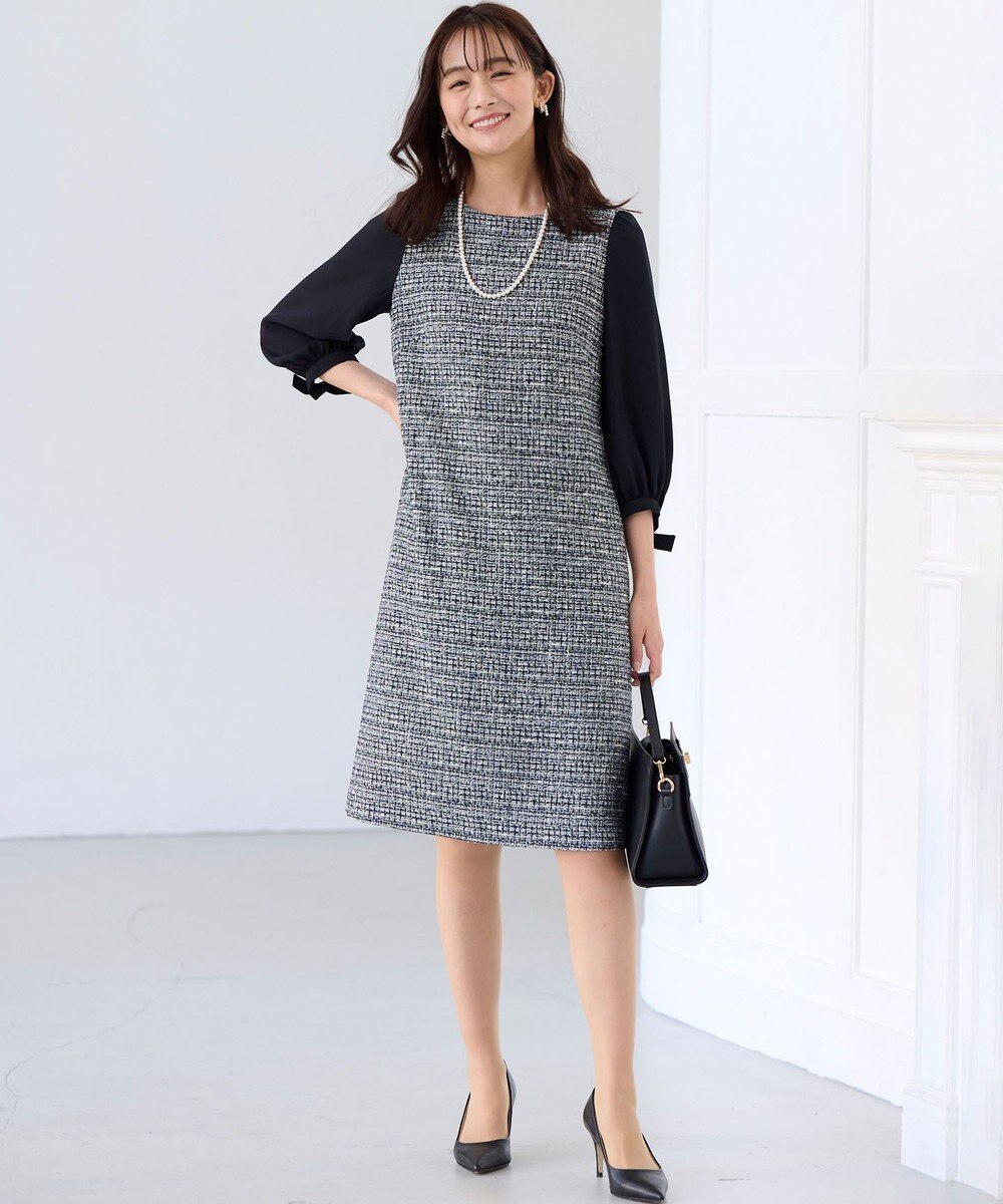 組曲 【KUMIKYOKU NAVY】ラメループモールツイード ワンピース 