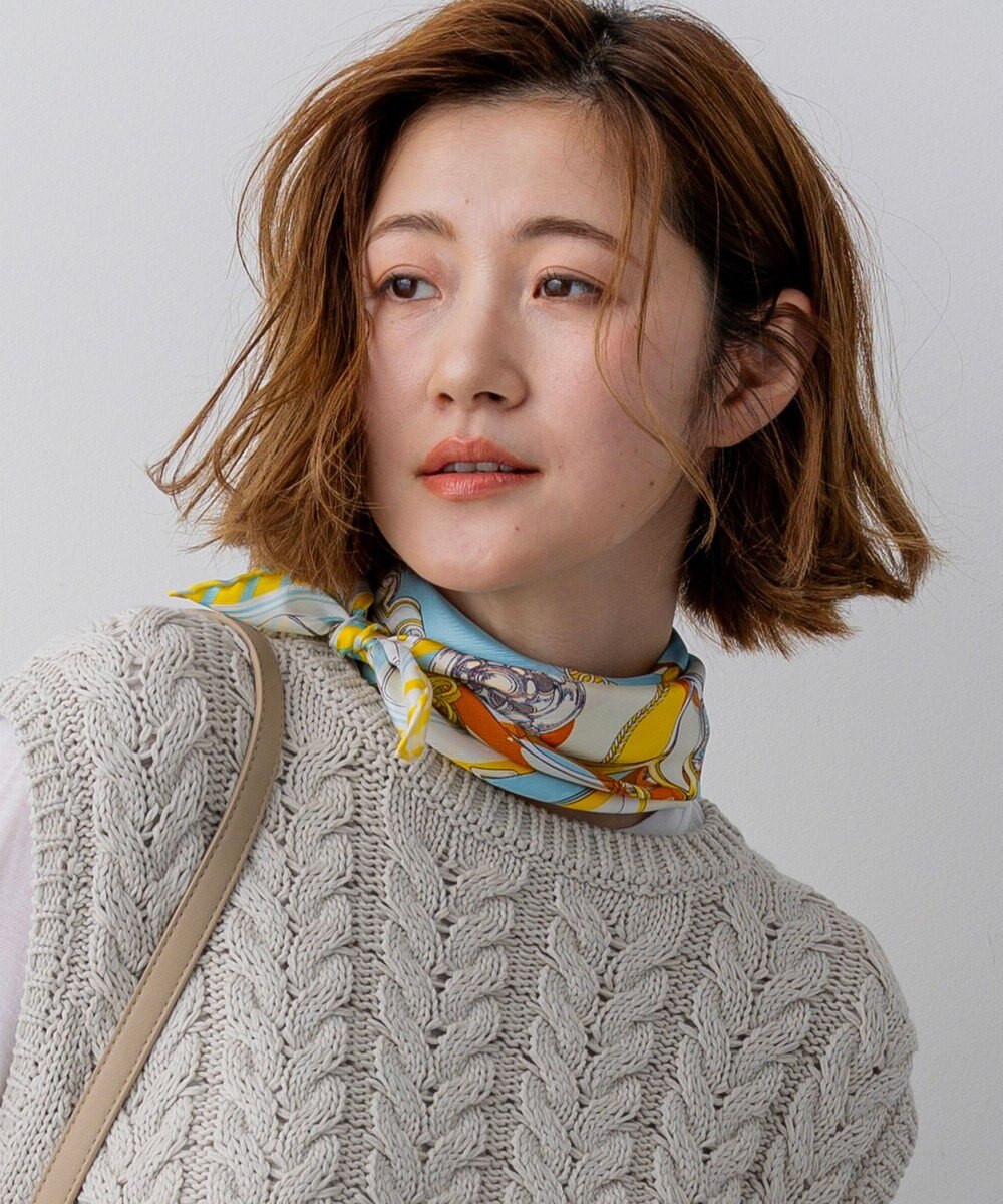 23区 manipuri ピルエットモチーフ シルク スカーフ 